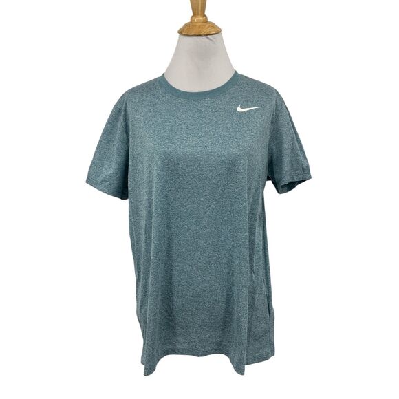 Nike Tee Shirt Womens L Large Waterfall Blue Wicks Sweat Sleek Classic Dri Fit - Picture 1 of 11
